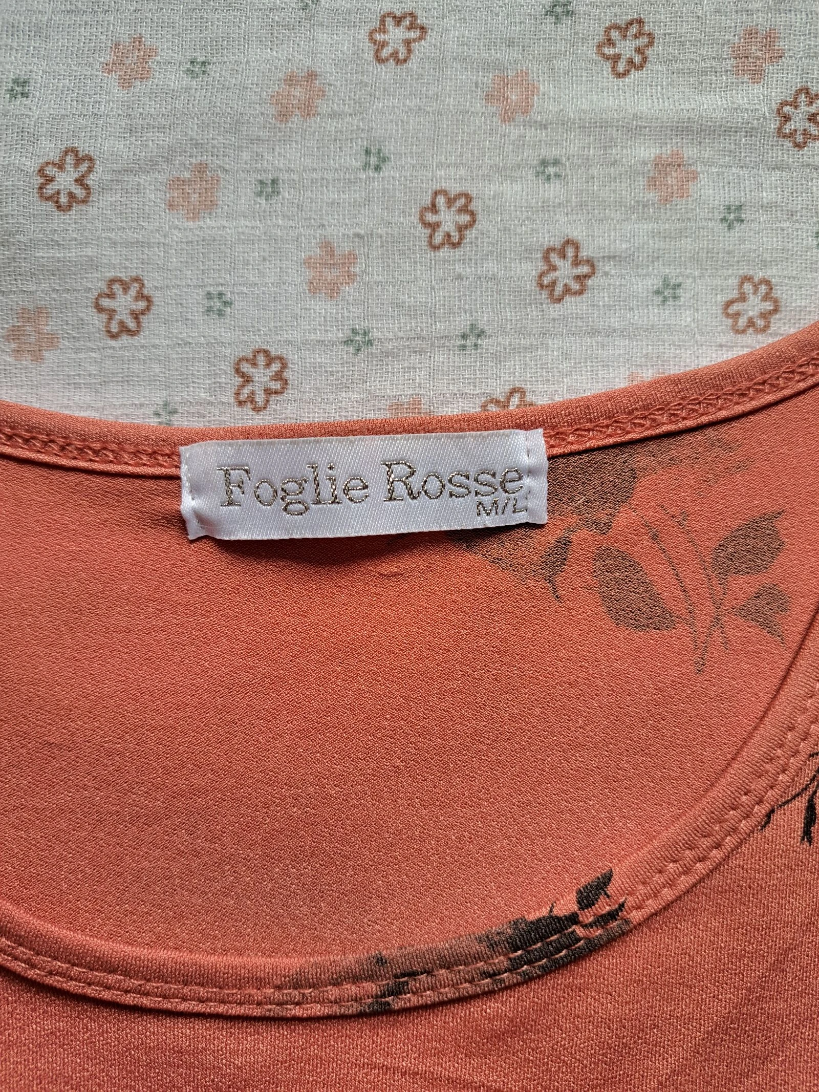 Loose terracotta T-shirt Foglie Rosse - Size M/L - Very good condition – photo 4